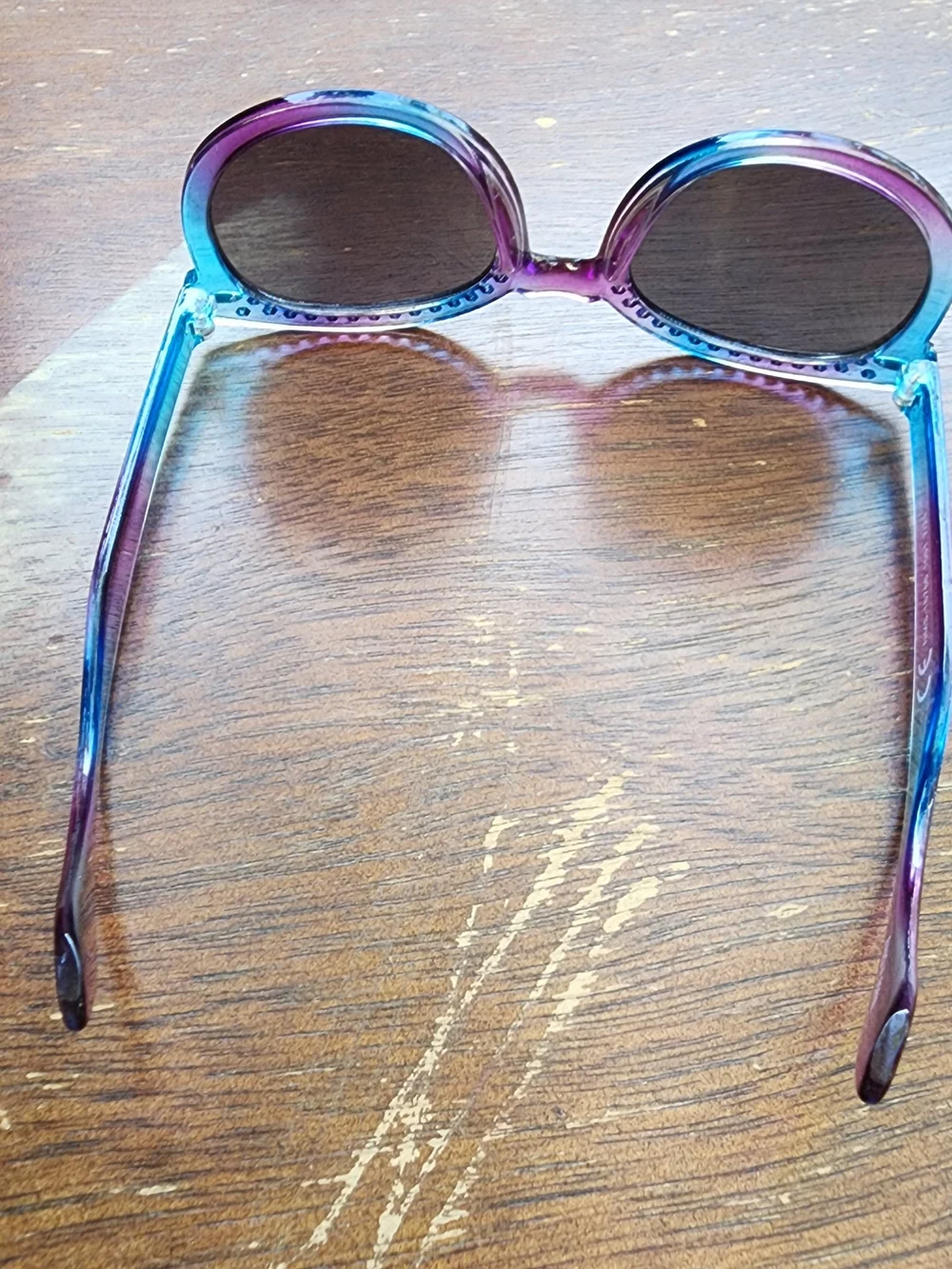 Bling Rhinestone Ombre Sunglasses Blue Purple Pink Classic Frame Festival Rave